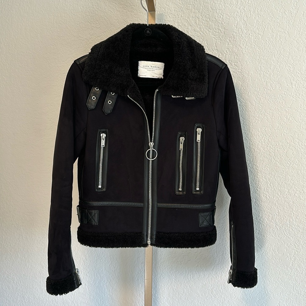 Zara Shearling/Suede Jacket - image 1